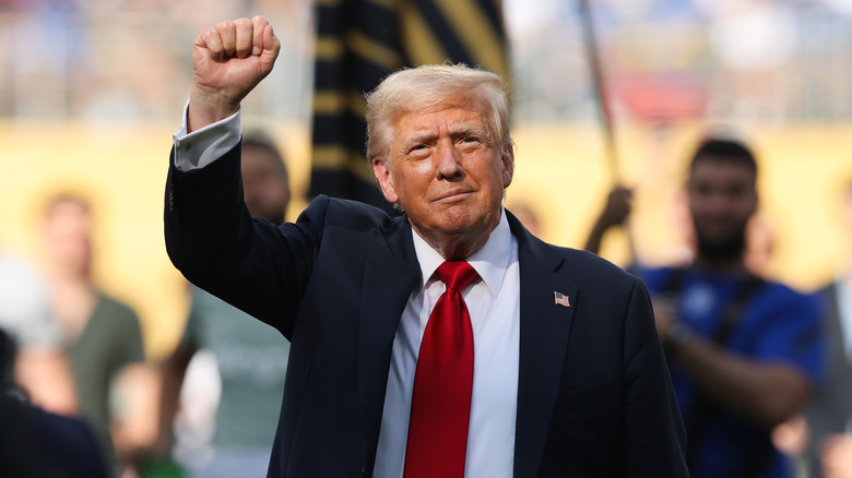Trump raising fist at FIFA Club World Cup final