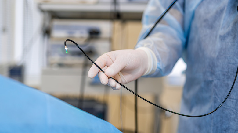 Doctor doing a colonoscopy 