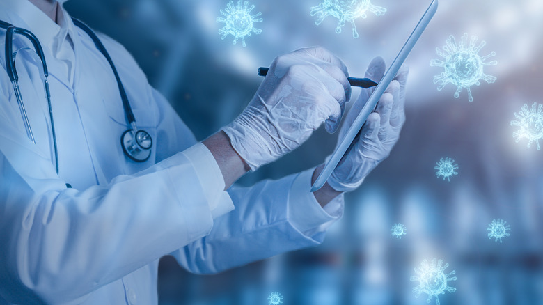 doctor researching viruses concept