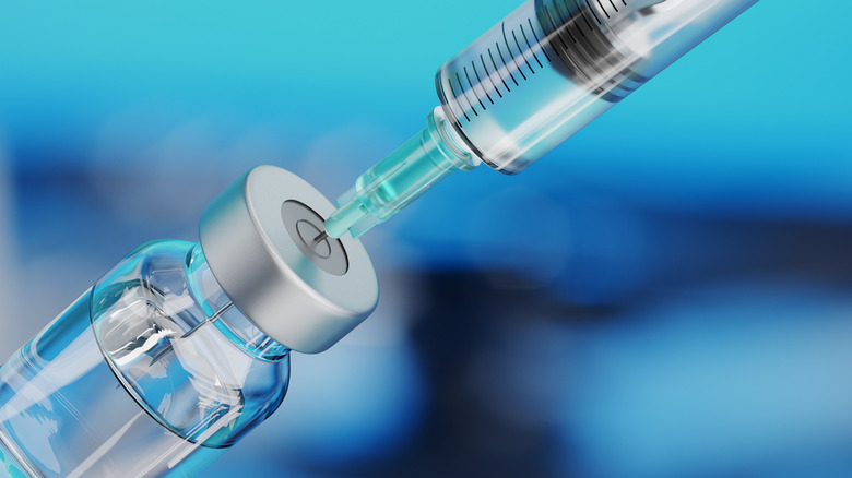 Vaccine syringe in vial