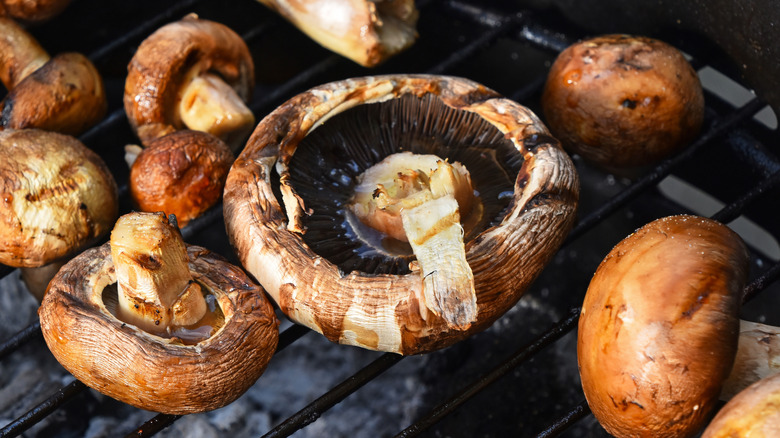 portobello mushrooms on a grill