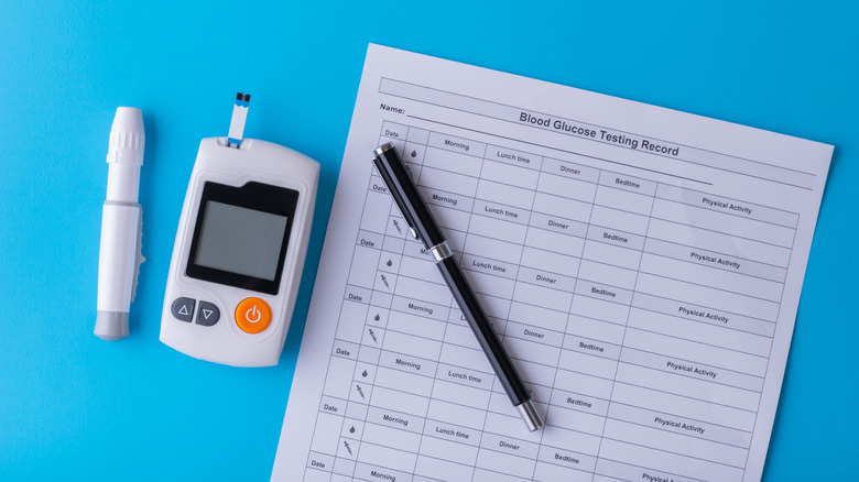 blood glucose meter and record
