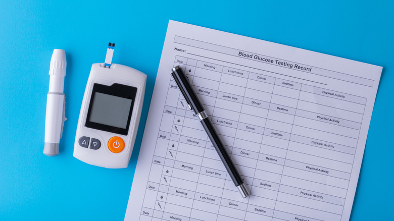 blood glucose meter and record