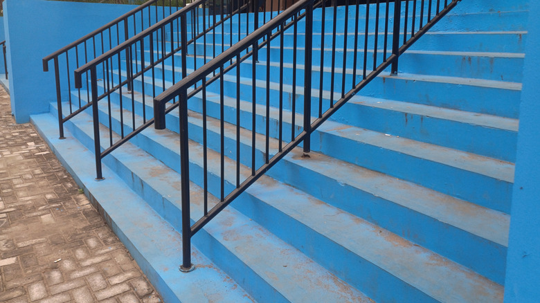 blue stairs
