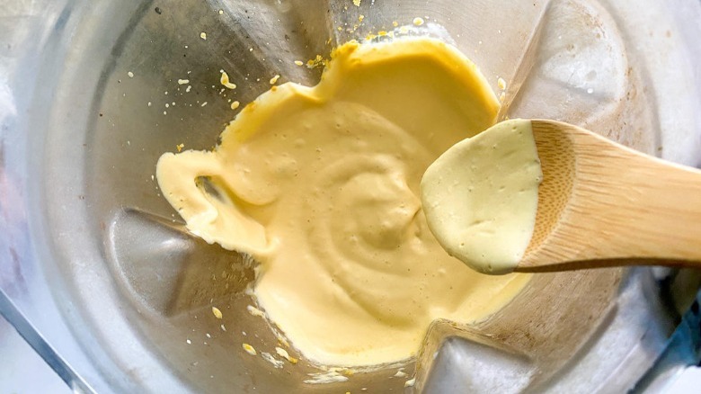 creamy mixture in blender