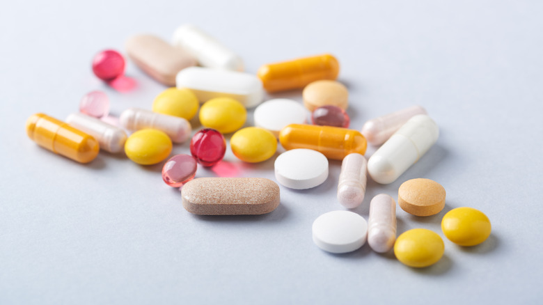 Colorful array of vitamins