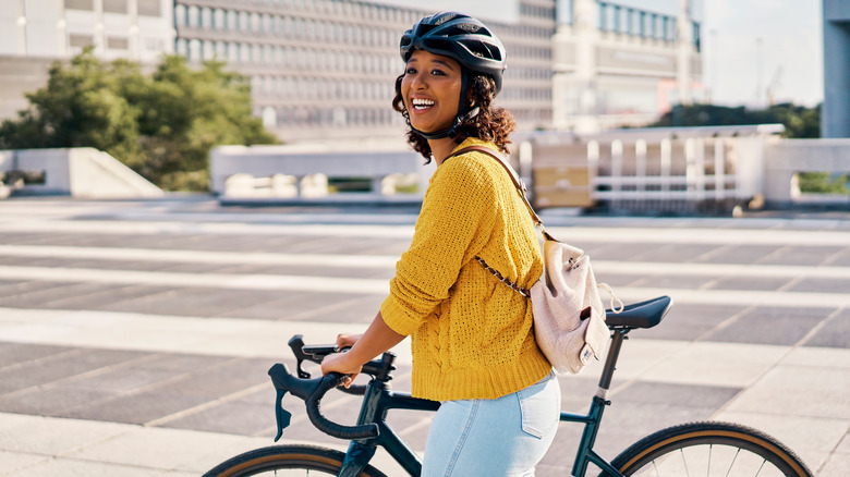 Woman with a bike