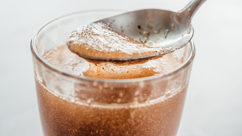 A fiber supplement added to water