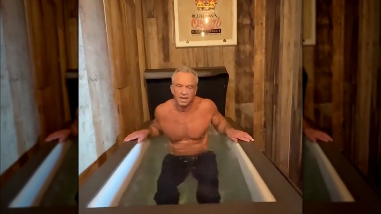 Robert F. Kennedy Jr. cold plunging in a video