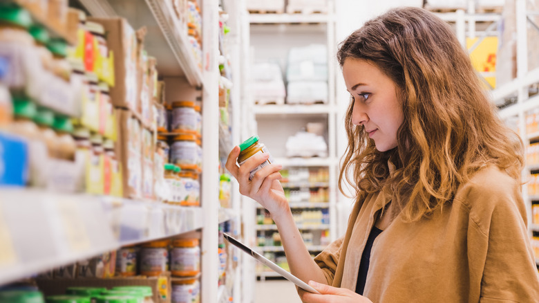 Woman looking at ingredients