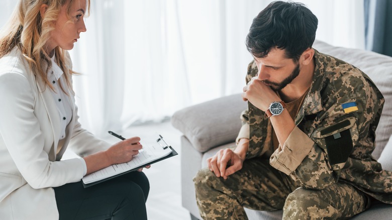 Veteran with PTSD and therapist