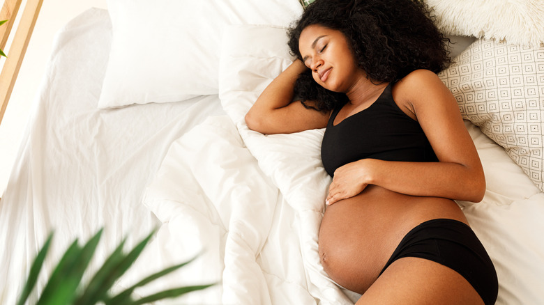 Pregnant woman sleeping