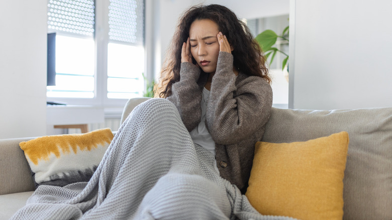 woman with a headache