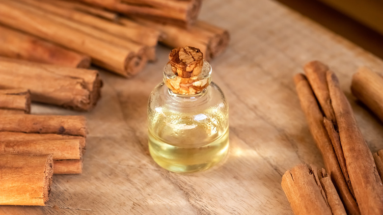 bottle of cinnamon oil