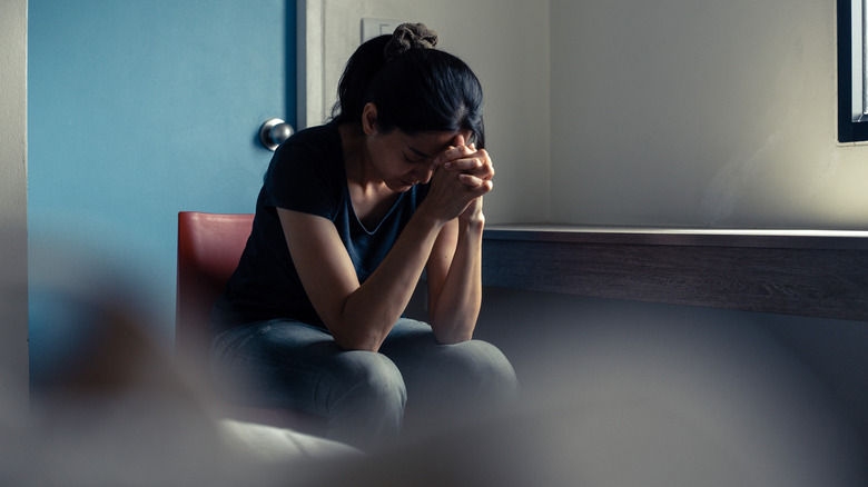 Woman experiencing panic attack