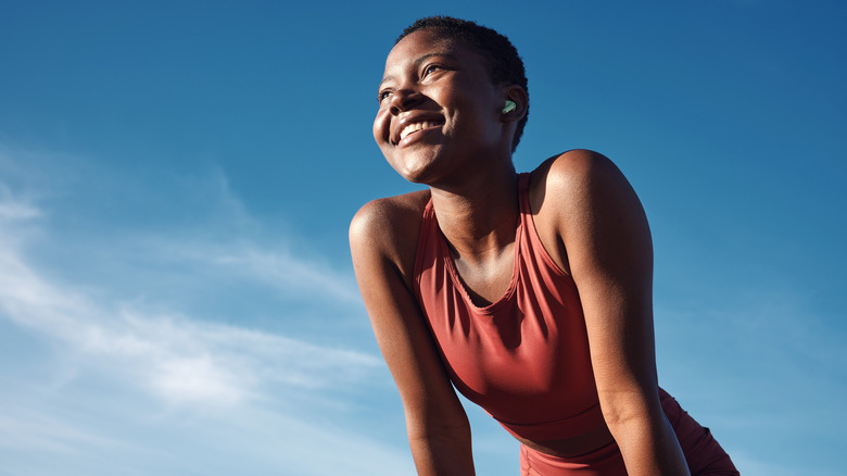 Woman after exercise