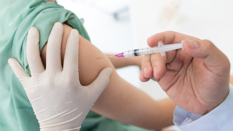 Person getting vaccinated