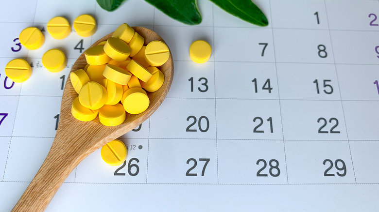 Pills on calendar