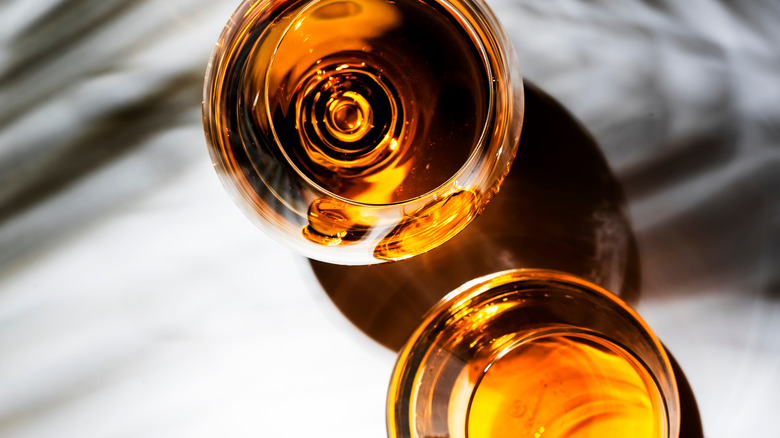 rum glasses on table