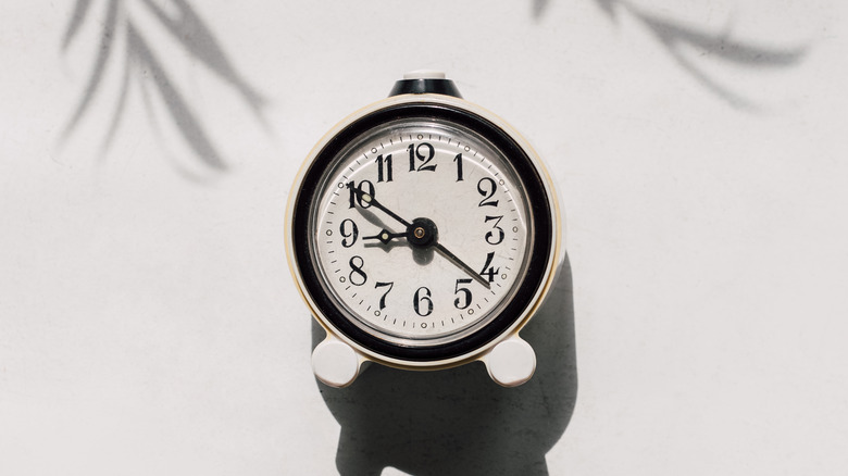 black and white clock