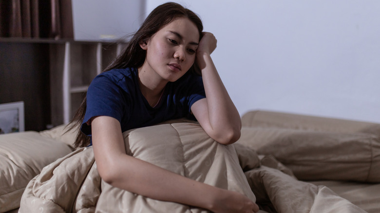 Woman having trouble sleeping