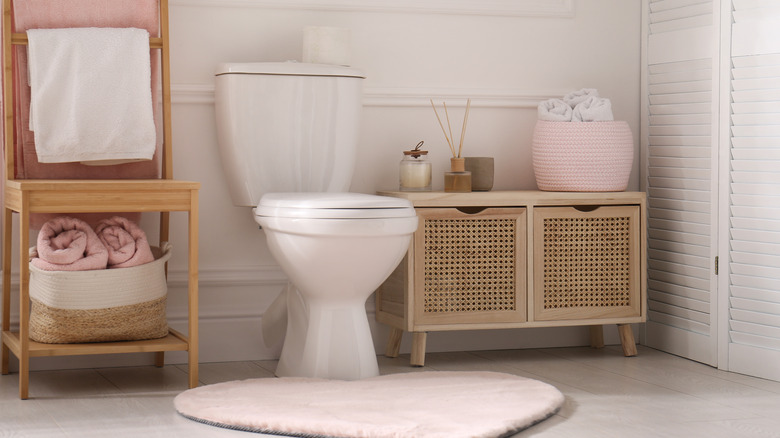 stylish bathroom in light colors