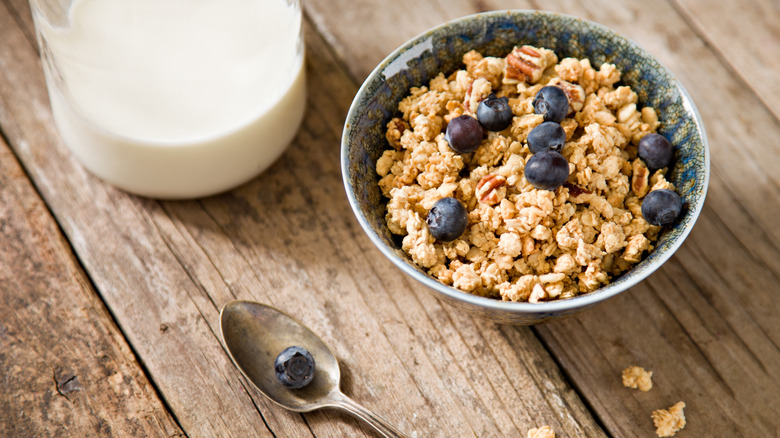 Crunchy granola in a bowl