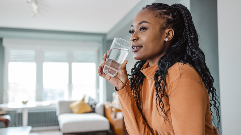 Woman drinking water