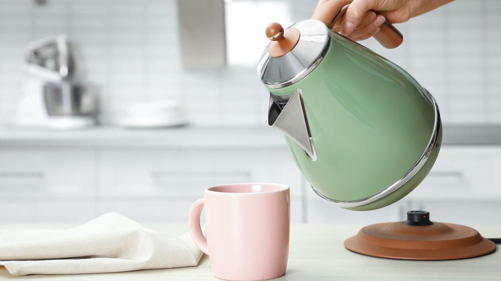 hot water in kettle