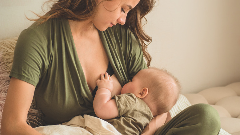 Baby being breastfed