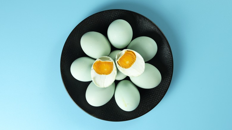 boiled eggs on a plate