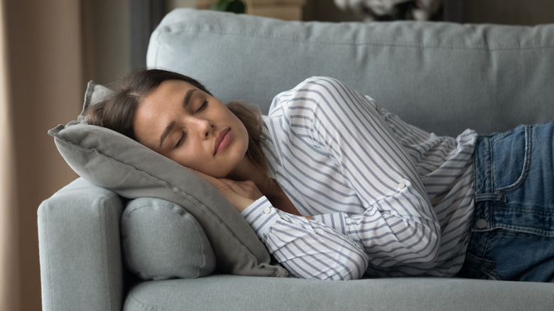 Woman napping