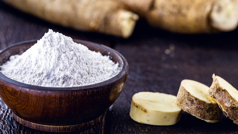 Cassava root and flour