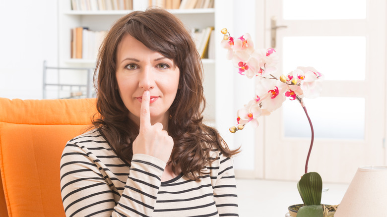 Woman doing EFT tapping