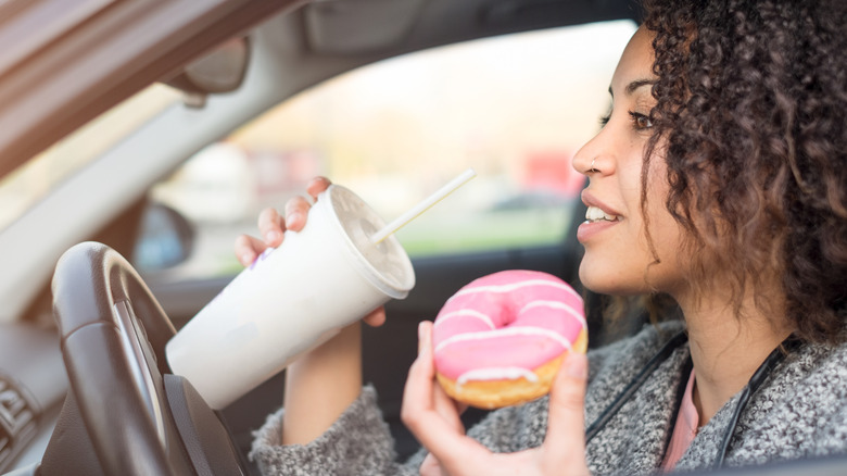 woman eating sugary foods