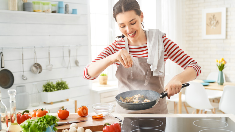 woman preparing meal