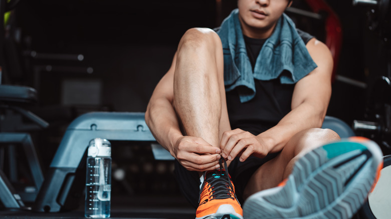 young man in gym after a workout