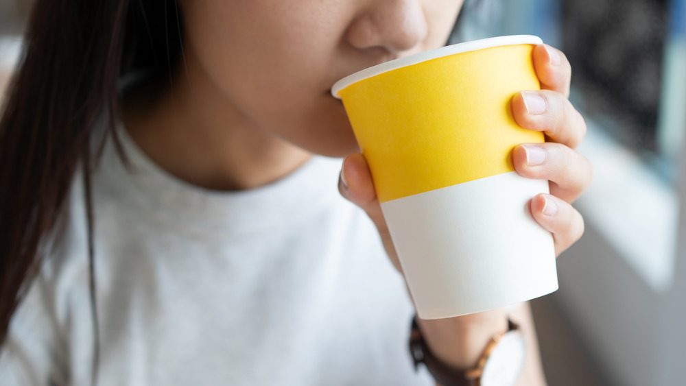 Sipping hot beverage in vata season