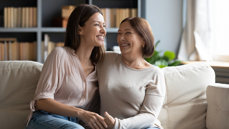 woman and mother enjoying time together