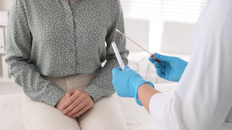 Woman at STD screening