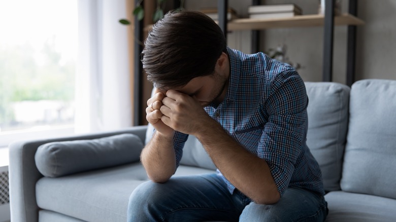 Man feeling ashamed
