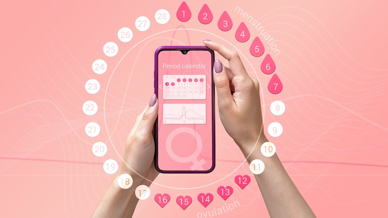 Phone with period calendar