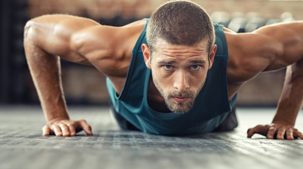 man doing pushup