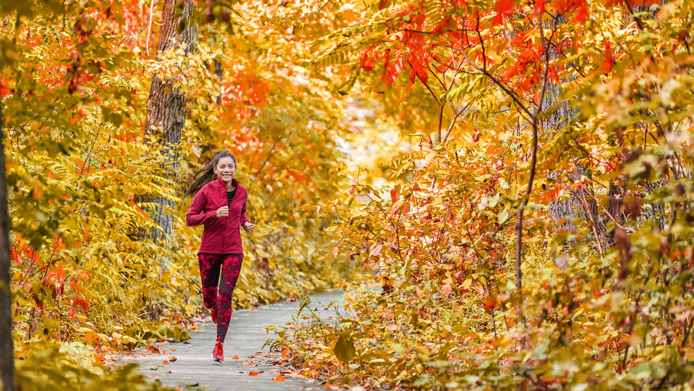 woman running outside