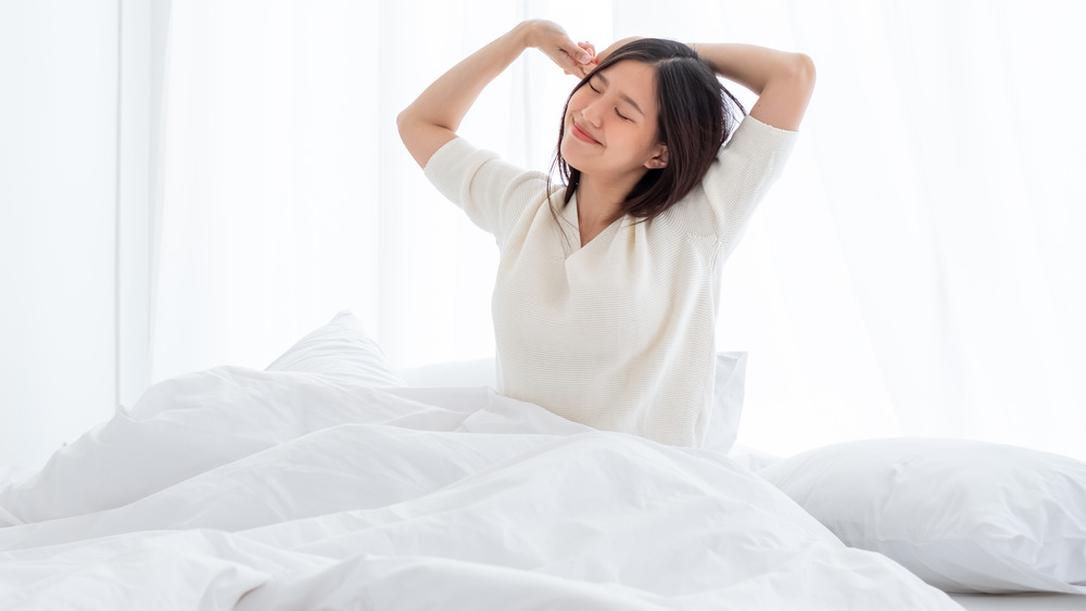 Woman waking up 