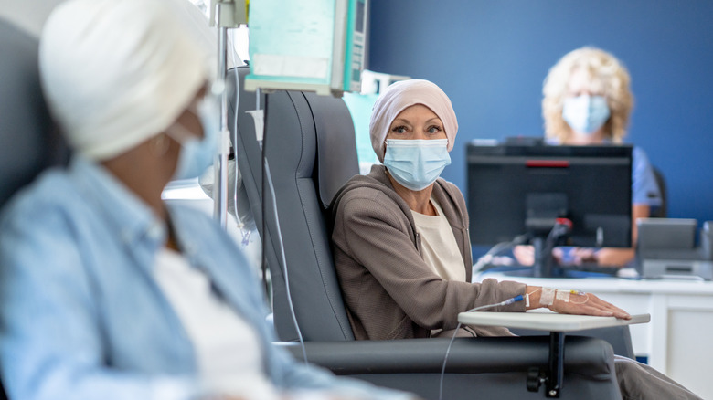 Group of people receiving chemotherapy