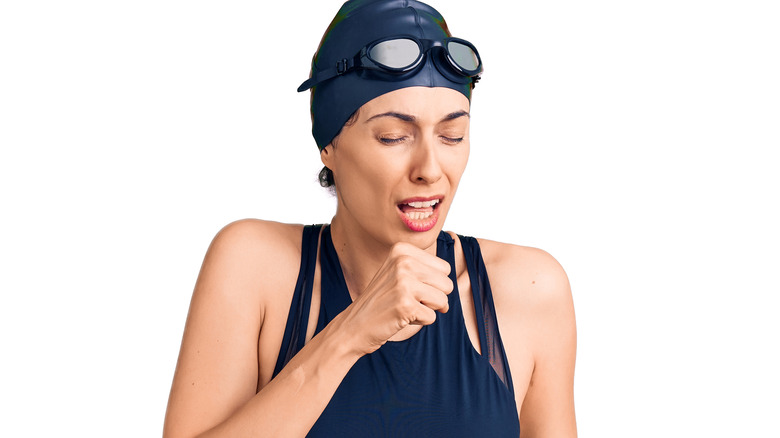 Swimmer coughing