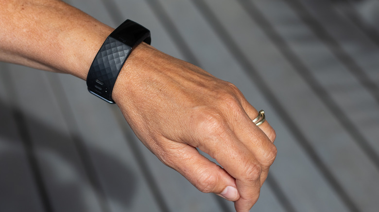 Fitbit on woman's wrist