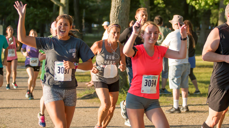 Group of people running 5K