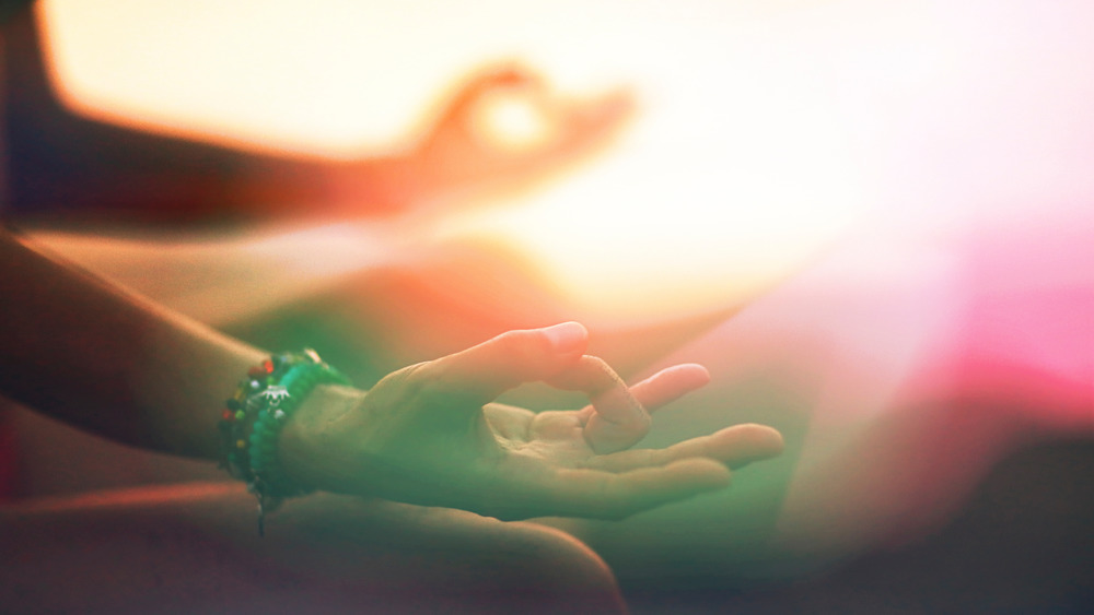 Woman sitting in meditation